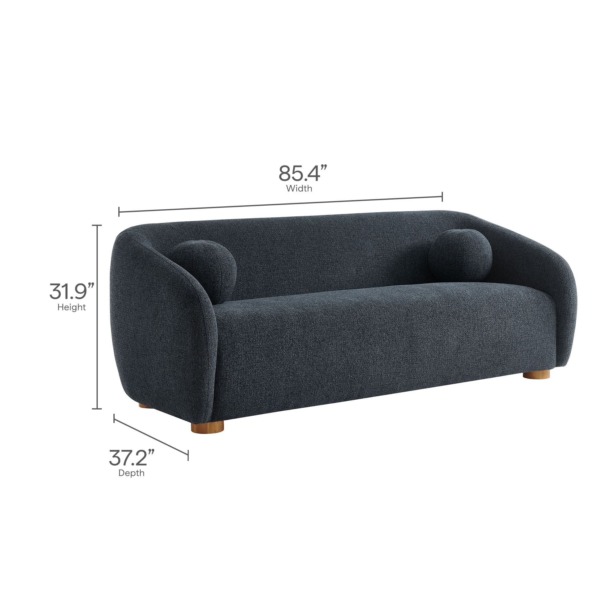 Holland 85" Chenille Fabric Sofa in Navy