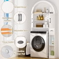 thumbnail image 4 of Spurgehom Over The Toilet Storage Cabinet, Bathroom Shelf Organizer Freestanding, Bathroom Arch Cabinet Over Toilet with Toilet Paper Holder and Anti-Tipping Device, White, 4 of 15