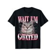 thumbnail image 1 of Funny Silly Cat Brainrot Wait i'm Goated Cat Meme Saying T-Shirt for Men Women Kids Cute Graphic Tee Letter Print Tee, 1 of 7