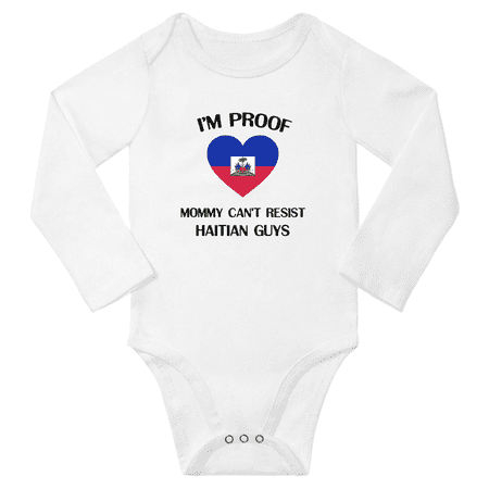 

I m Proof Mommy Can t Resist Haitian Guys Baby Long Sleeve Bodysuit Outfits (White 24 Months)