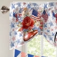 thumbnail image 5 of 4th of Tie Up Valances Curtain, Adjustable Kitchen July American Flag Patriotic Star Flowers Valances for Windows Decor, Rod Pocket Short Curtains Set for Bedroom/Bathroom, 60"x18", 5 of 9