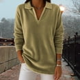 thumbnail image 2 of Womens Pullover,Casual Fashion Fall Winter Solid Color Long Sleeve Lapel Loose Comfortable,Womens Fall Wear, 2 of 5