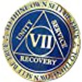thumbnail image 3 of RecoveryChip Médaillon AA 7 Ans Réflex Bleu Or Plaqué Alcooliques Puce Anonyme VII, 3 of 10