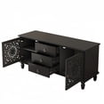 thumbnail image 4 of Atumcto Farmhouse TV Stand with Carved Doors, 3 Drawers & Adjustable Shelves, Black, 4 of 12