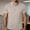 #Beige, variant on Men's Casual Contrast Trim Short Sleeve Button Polo Shirt,Red,Big Men's,Tall Men's M,Young Men's T-shirt