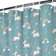 thumbnail image 3 of Blue Cartoon Unicorn Rainbow Cloud Star Butterfly Shower Curtain 36"x72" ,Bathroom Decorative Shower Curtains Set with 12 Hooks,Modern Waterproof Washable Shower Curtain, 3 of 6