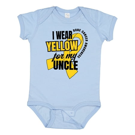 

Inktastic I Wear Yellow for My Uncle Bone Cancer Awareness Gift Baby Boy or Baby Girl Bodysuit
