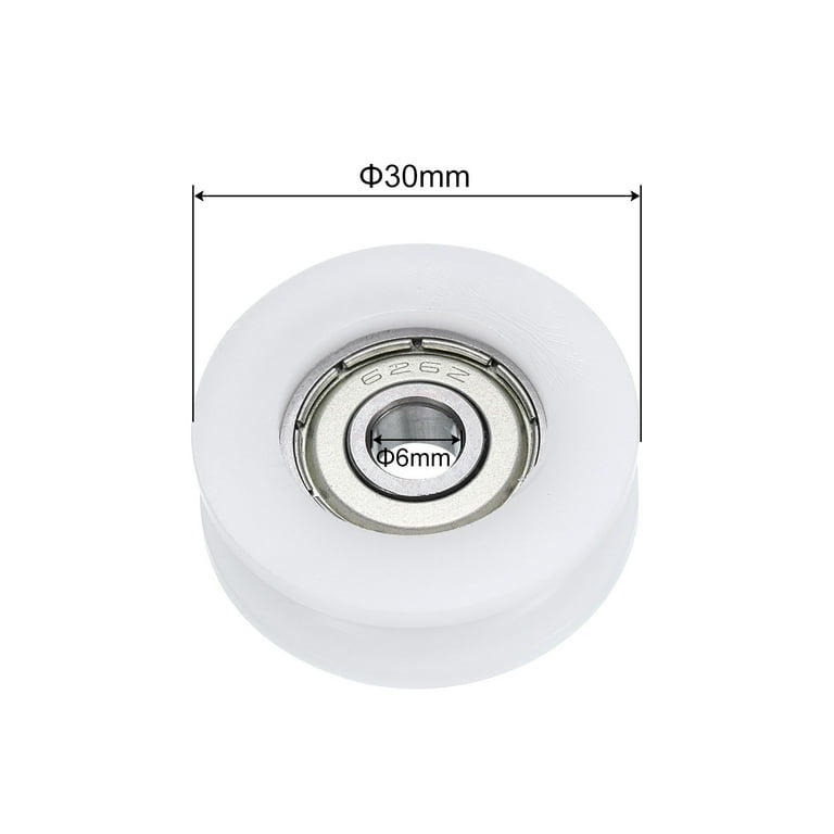 8pcs U626ZZ Nylon U-Groove Pulley Wheels - 6x30x10mm Ball Bearing Rollers For Tools & DIY
