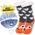 thumbnail image 6 of Boys Girls Slipper Socks Cute Animal, Fuzzy Winter Warm Fleece Lining Christmas Socks With Grippers (1Pairs), 6 of 6