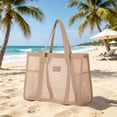 thumbnail image 2 of Beach Tote Bag Mesh Large Capacity Casual Travel Bag Handbag Waterproof Durable Foldable For Women Pool Travel Vacation, 2 of 5
