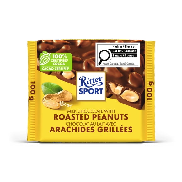 Ritter Sport Roasted Peanut Milk Chocolate Bar 100g