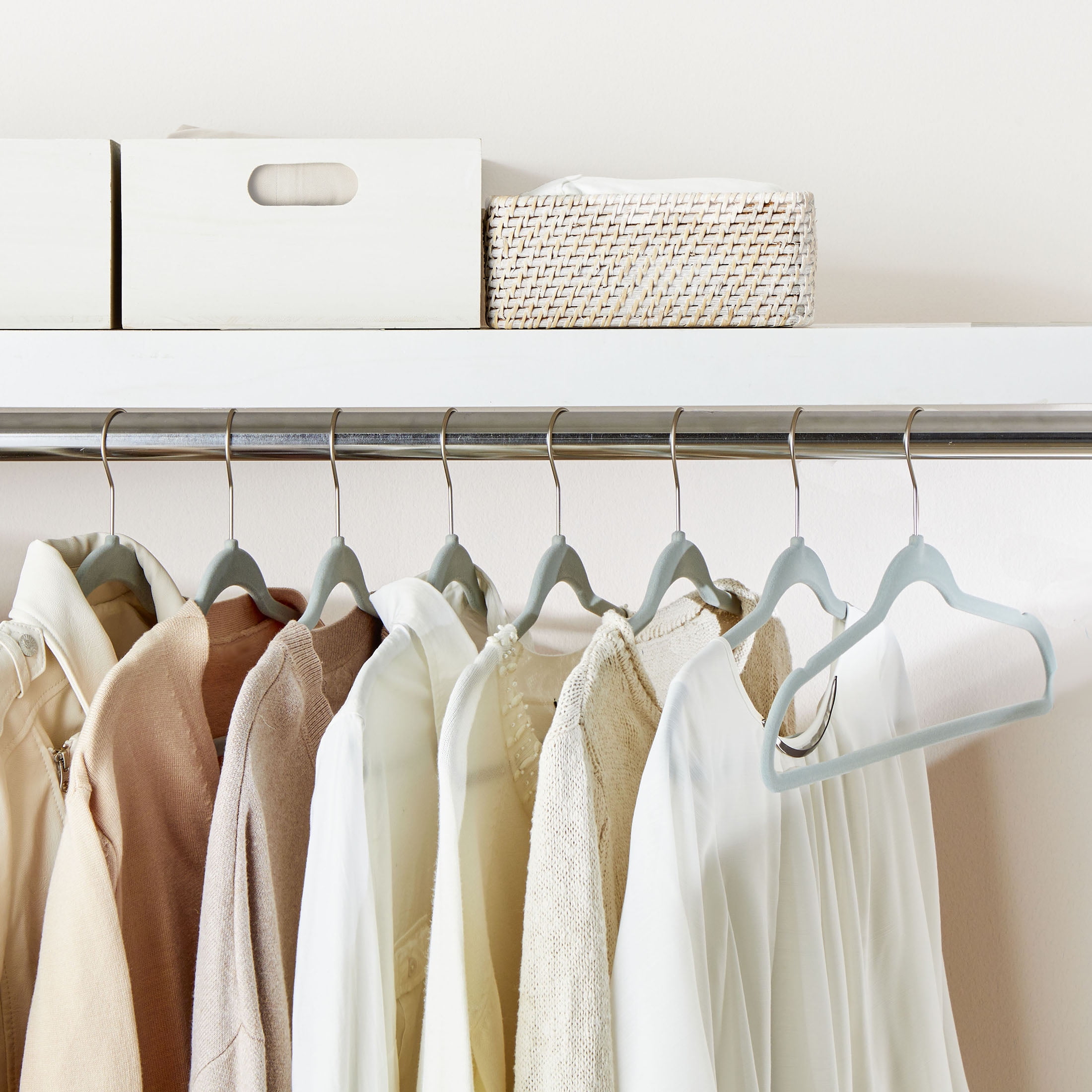 Better Homes & Gardens Velvet Adult Clothing Hangers, 100 Pack, Green, Non-Slip, Space Saving