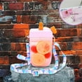 thumbnail image 4 of Faithtur Water Bottle Translucent Water Cup with Straw and Shoulder Strap, 4 of 8