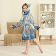 thumbnail image 4 of FORMRS Niños Bathrobe Unisex Hooded Robe Soft Plush Pajamas Sleepwear, Size 10-12T, Blue Goldfish, 4 of 7