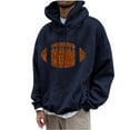 thumbnail image 2 of Aobny Lightweight Mens Sweatshirts Hoodies Navy Blue Oversized Pullover Sweatshirt Football Hooded Plus Size Fall Tops,XL, 2 of 6