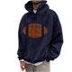 thumbnail image 2 of Sudadera con capucha para hombre, estilo casual, con cuello redondo, estampado, manga larga, blusa de poliéster, 2 of 6