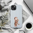 thumbnail image 6 of Blue Striped Curious Monkey and Cat Hug Phone Case, Cute Animal Friendship, Soft Minimalist Artistic iPhone Cover for iPhone 17 16 15 14 13 12 11 Plus Pro Max Mini, 6 of 6