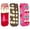 Hot Chocolate/Pink, variant on Women's Cozy Mid-Crew Socks, Bunny Stripe, 3-Pack, Size 4-10