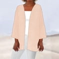 thumbnail image 2 of Htigea 3/4 Length Sleeve Cardigan for Women Lightweight Open Front Cardigan Lightweight Casual Beach Cover Ups Beige M, 2 of 5