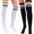 thumbnail image 1 of unbranded 2Pares Calcetines Largos Decorativos Multicolor De Poliéster Cómodos Y Resistentes, 1 of 6