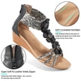 thumbnail image 2 of Women Casual Wedge Sandals Summer Open Toe High Heel Zipper Back Platform shoes, 2 of 7