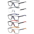 thumbnail image 2 of KOOSUFA Mens Blue Light Blocking Reading Glasses +4.00 Sports Spring Hinges Rectangular Lightweight TR90 Computer Readers Eyewear Eyeglasses 5 Colors Set, 2 of 7
