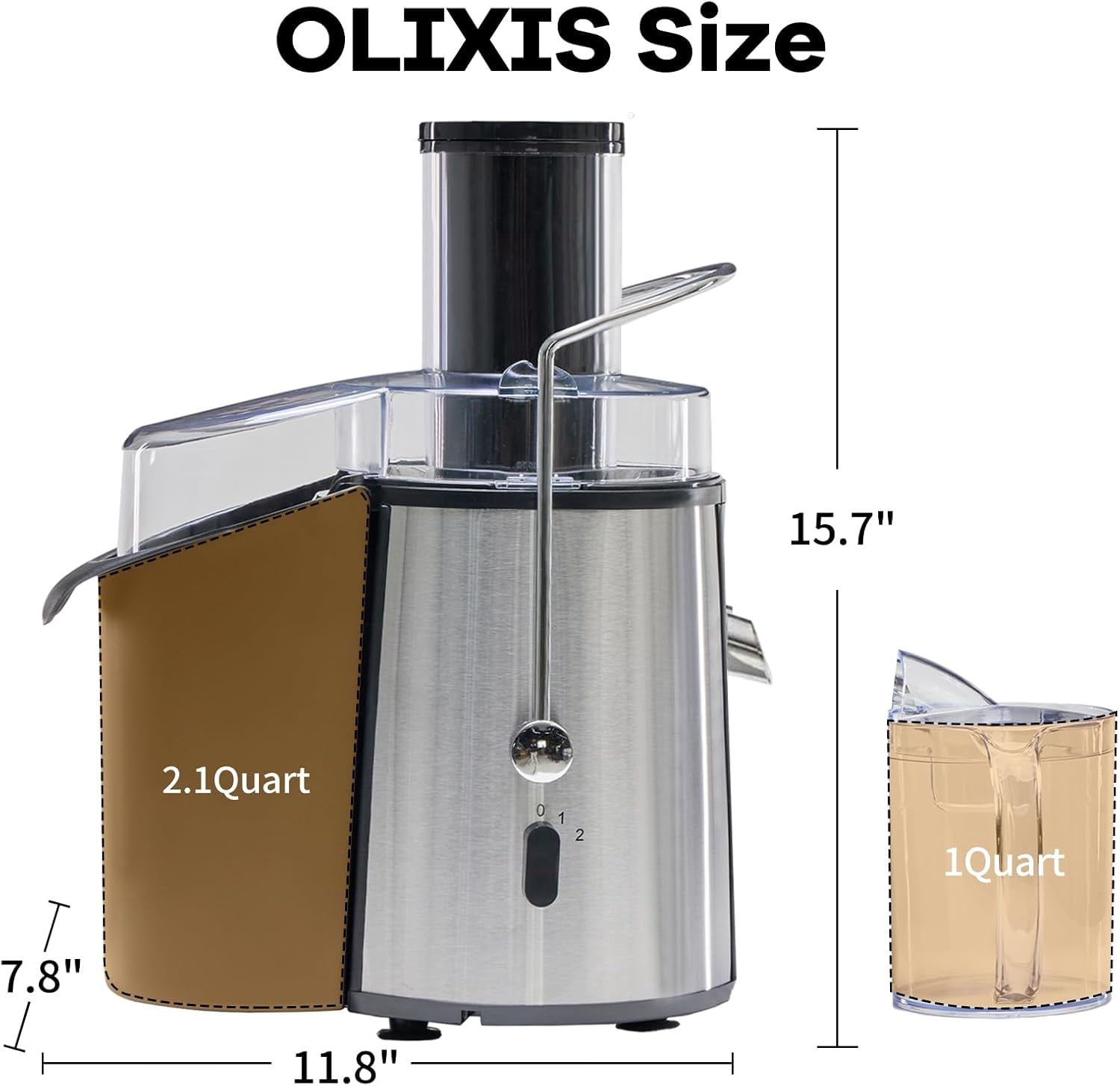 Centrifugal Juicer Machines, 700W  Extractor with 3" Feed Chute for Whole Vegetable and Fruit, Electric Juicer with Dual-Speed Quick Juicing, Easy to Clean, , Silver