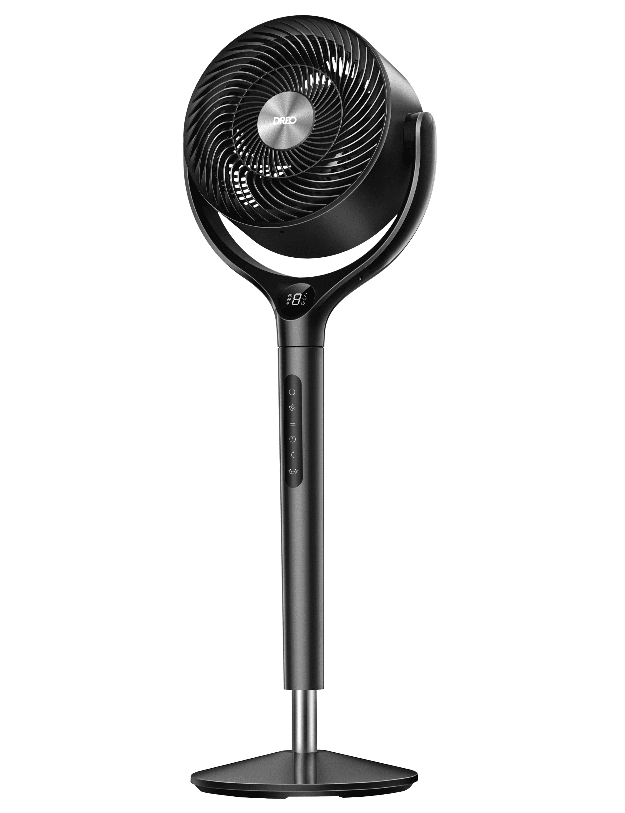 DREO Smart 9-Inch 3D Oscillating Pedestal Fan with Wi-Fi, Alexa/Google Compatible, Adjustable Height, Remote, Grey