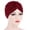 Burgundy, variant on Herrnalise Women Solid Beading India Hat Muslim Ruffle Cancer Chemo Hat Beanie Wrap Cap