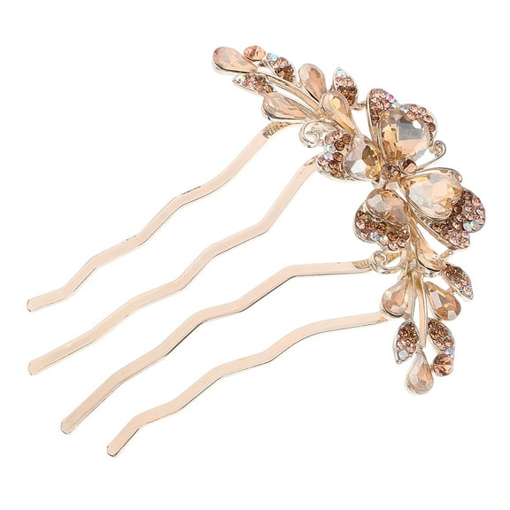 MLINS Hair Side Comb Rhinestone Hairpin Girls Hair Comb Clip 4-prong Hairpin Wedding Hair Accessory