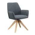 thumbnail image 4 of Convenience Concepts Take a Seat Miranda Swivel Accent Chair, Slate Gray Fabric/Natural Wood, 4 of 13