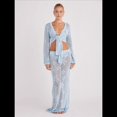 thumbnail image 4 of Conjunto de Dos Piezas de Crochet para Mujer: Top Corto de Larga con Nudo y Falda con Cordón. Azul S, 4 of 10
