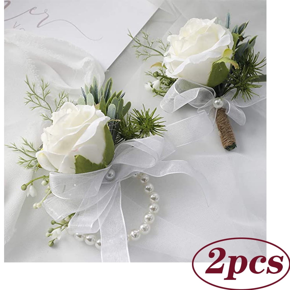 2PCS Wrist Corsage And Boutonniere Set Mini Lilies Many colors to pick from 