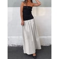 thumbnail image 4 of Suagox Women's Strapless Long Dress Sleeveless Contrast Color Tube Dress Summer Beach Dress, 4 of 10