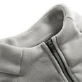 thumbnail image 6 of ZCFZJW Men's Quarter-Zip Polar Fleece Jacket, Big and Tall Regular Fit Casual Long Sleeve Half Zip Fleece Pullover Sweaters Thermal Golf Sweatshirt Gray M, 6 of 10