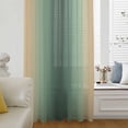 thumbnail image 6 of Green Yellow Ombre Sheer Curtains 54 Inches Long, Farmhouse Modern Gradient Art Light Filering Curtains, Breathable Simi Curtain Privacy Drapes for Kitchen Bathroom Lightweight Small Window Treatment, 6 of 9
