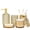 Dark Brown, variant on Bathroom Accessories Set - 5PCS Clear Glass Bathroom Accessory Set , Countertop Vanity Organizer Modern Decor Vintage Gift