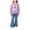 C-purple, variant on LNMQLPDBS Girls Hoodie Set Toddler Cute Graphic Pullover and Flared Jean Kids Casual 2 Piece Set Sweatshirt with Denim Pants Matching Set for Outdoor School Daily Wear