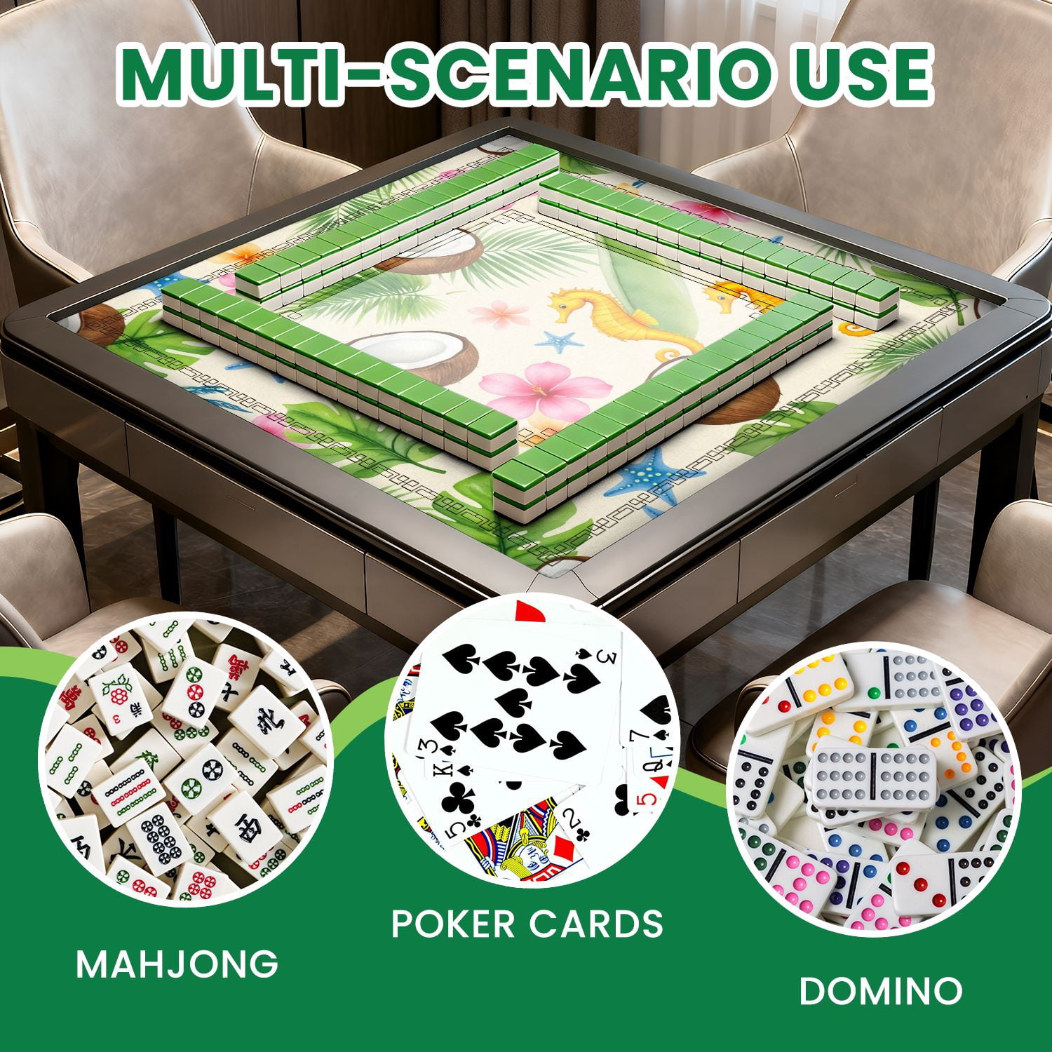 Mahjong Mat 31.5" x 31.5" Majestic Snow Covered Mountain Landscape Pine Forest Sky Non-Slip Noise Reduction American Mahjong Tiles Table Cover for Dominoes Poker Card Board Games Gift