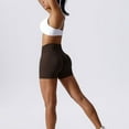 thumbnail image 4 of Lu's Chic Women's Gym Shorts Yoga Sweatpants Biker Short High Waisted Soft Lightweight Tummy Control Booty Shorts Brown 4-6, 4 of 4