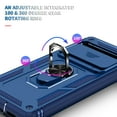 thumbnail image 4 of Design for Google Pixel 8 Pro Phone Case with Camera Lens Sliding Cover Ring Holder Kickstand - Shockproof Heavy Duty Rugged Military Grade Bumper Protective Case for Women Men, Blue, 4 of 11