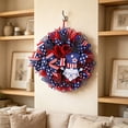 thumbnail image 6 of Miwamany Independence Day Patriotic Wreath, Red White Blue Star Hanging Ornament, 4th of July Home Party Decoration for Front Door Wall Porch Gathering, 6 of 9