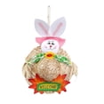 thumbnail image 3 of Oubit Easter Bunny Wreath Simulation Straw Hat Wreath for Front Door Wall Window Home Decoration, 3 of 9