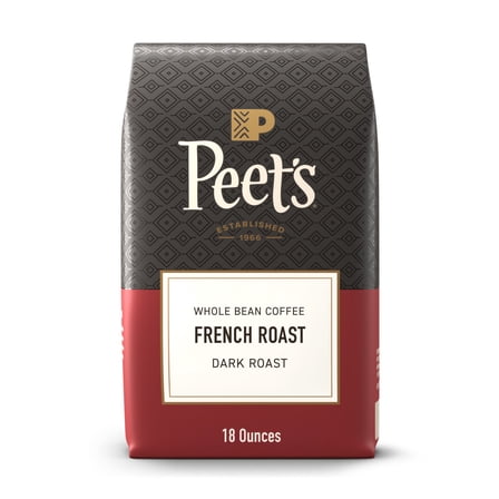Peet's Coffee French Roast Premium Dark Roast Whole Bean Coffee, Arabica, 18 oz