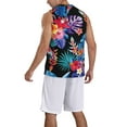 thumbnail image 2 of Naloa Tropical Palm Leaves Basketball Jersey Reversible Men's Mesh Athletic Sports Shirts Training Practice S-4XL4X-Large, 2 of 6