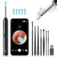 thumbnail image 1 of Cikiki HD Visual Ear Wax Removal Kit with Camera & Light, Smart Otoscope Ear Cleaner for Phone & Android, Wax Remove Ears Picker Tool with Replacement Tips, Black, 1 of 8
