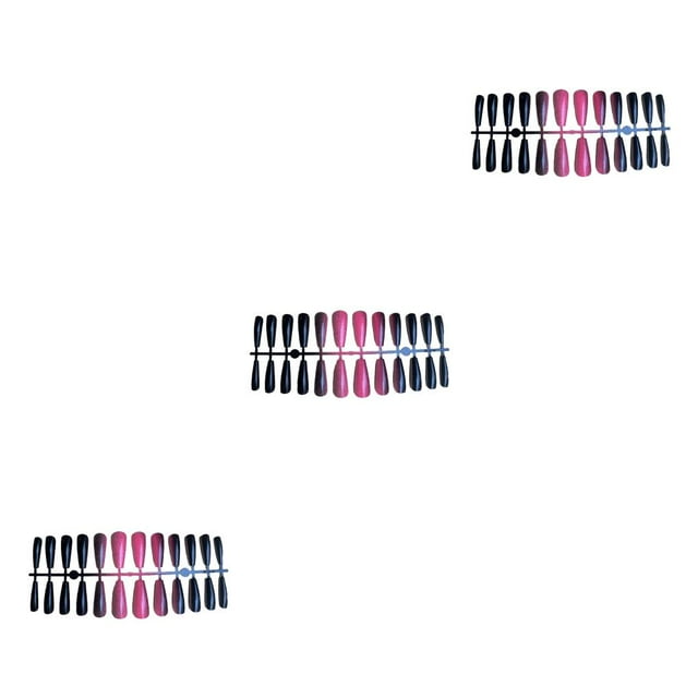 Soidarity 24 piezas de uñas postizas puntas de uñas postizas para mujeres niñas negro rosa rojo Type1 NO1