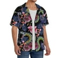 thumbnail image 4 of Honeii 's Snake And Flower for men's short-sleeved button-up collared shirt featuring a pocket, perfect for beach vacations, and travel adventures., 4 of 5