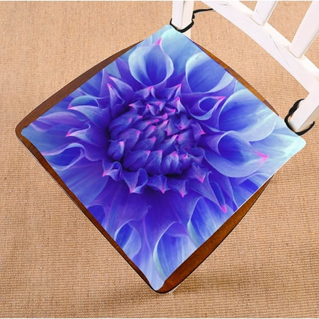 

YKCG Big Blooming Flower Blue Dahlia Flower Seat Cushion Chair Cushion Floor Cushion Twin Sides 20x20 inches