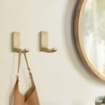 thumbnail image 4 of ABPETE  Antique Brass Towel Hook, Bathroom Wall Robe Hooks Vintage Mounted, Rustic Bath Coat Clothes Hooks 4 Pack, 4 of 7